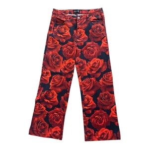dELiA*s Red and Black Floral Jeans